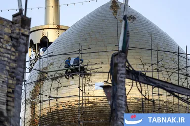 عکس:  شکوهِ دوباره؛ گنبد حسینیه اعظم دوباره طلاپوش شد