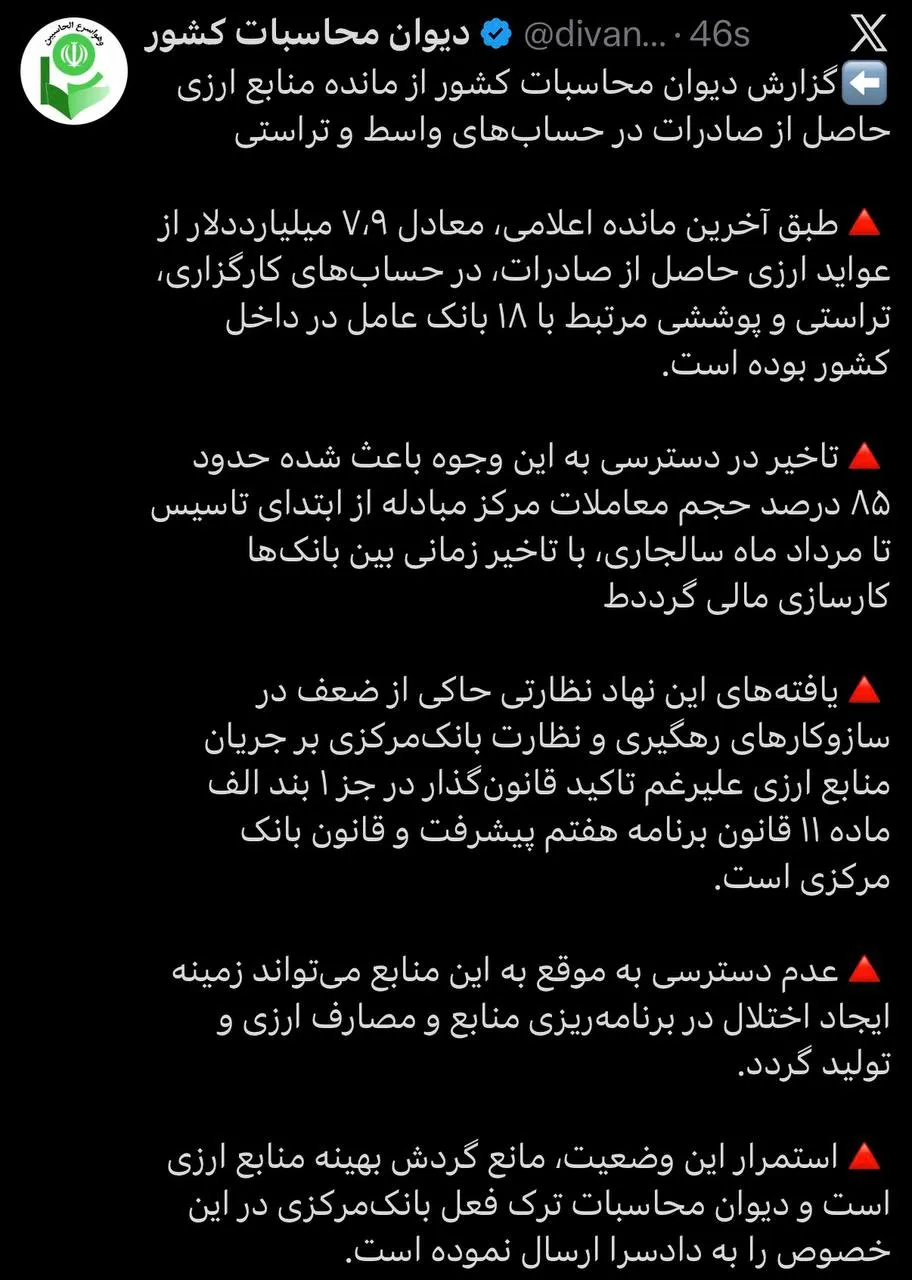 پرونده ترک فعل بانک مرکزی در تخلفات ارزی به دادسرا رفت