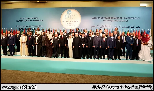 عکس یادگاری سران سازمان همکاری اسلامی در استانبول 