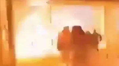 لحظه انهدام فرودگاه ملک خالد با پهپاد یمنی