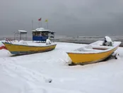 ساحل برفی دریا در بابلسر