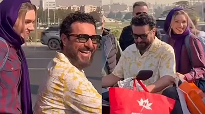 موتورسواری محسن کیایی با دختر روس در میدان آزادی!