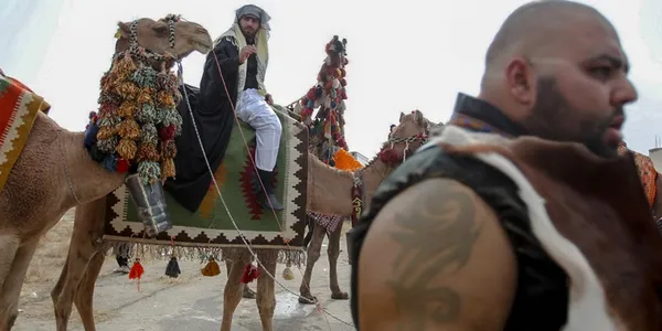 حرکت نمادین کاروان کربلا در &laquo;قهدریجان&raquo;./IRNA
