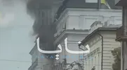 تصاویر حمله پهپادی به سازمان امنیت اوکراین