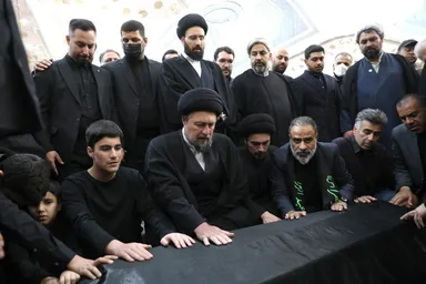عکس: متن و حاشیه مراسم تشییع همسر آیت الله موسوی بجنوردی