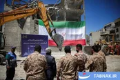 عکس: آغاز عملیات احداث ۲۴۰ واحد مسکونی آسیب‌دیده در جنگ رمضان